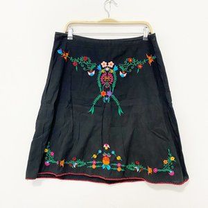 Yesterday Never Dies Black Floral Embroidery Skirt Size 12